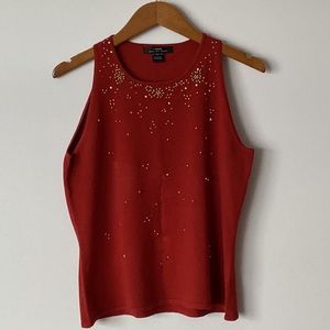 EUC LOGIC August Silk Sweater Tank With Beading / Large